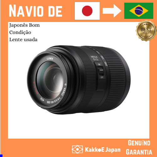 [Lente usada no Japão] Lente Zoom Telefoto Panasonic para Micro Quatro Terços Lumix G VARIO 45-200mm/F4.0-5.6/MEGA O.I.S