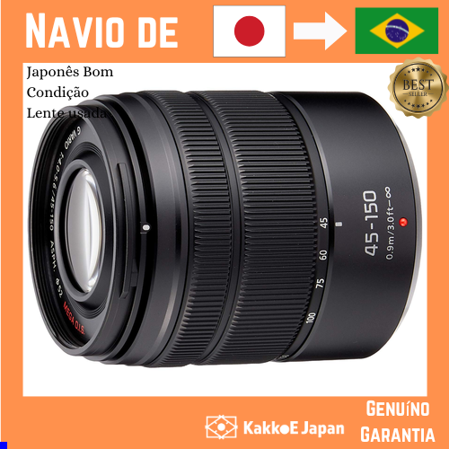 Lente zoom telefoto Panasonic para Micro Quatro Terços Lumix G VARIO 45-150mm/F4.0-5.6 ASPH. /MEG