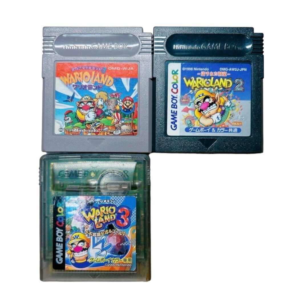 [Used] Nintendo GameBoy Color Usado [Wario land 1 + 2 + 3] 3 Lotes Conjunto Japão GBC Jogo Mario GBA