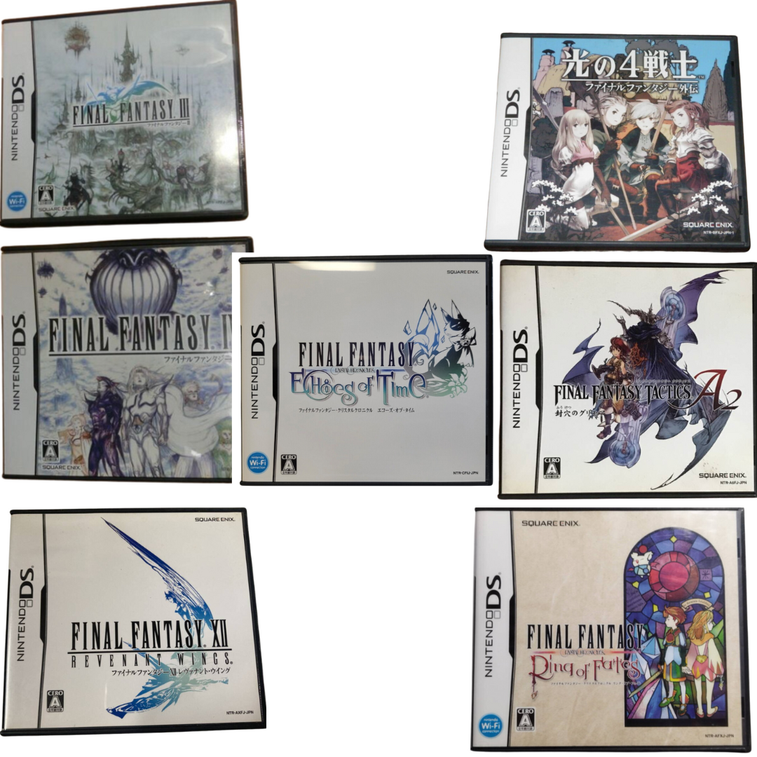 Lote Usado 7 Final Fantasy DS Nintendo 3 12 Ring Tactics 4 Echoes Hikari FF Set Japão