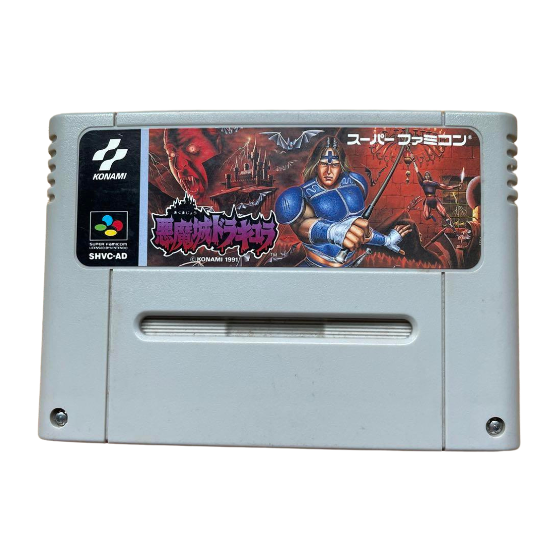 Cassete De Jogo Nintendo Akumajo Drácula Castlevania SFC SNES Usada Do Japão
