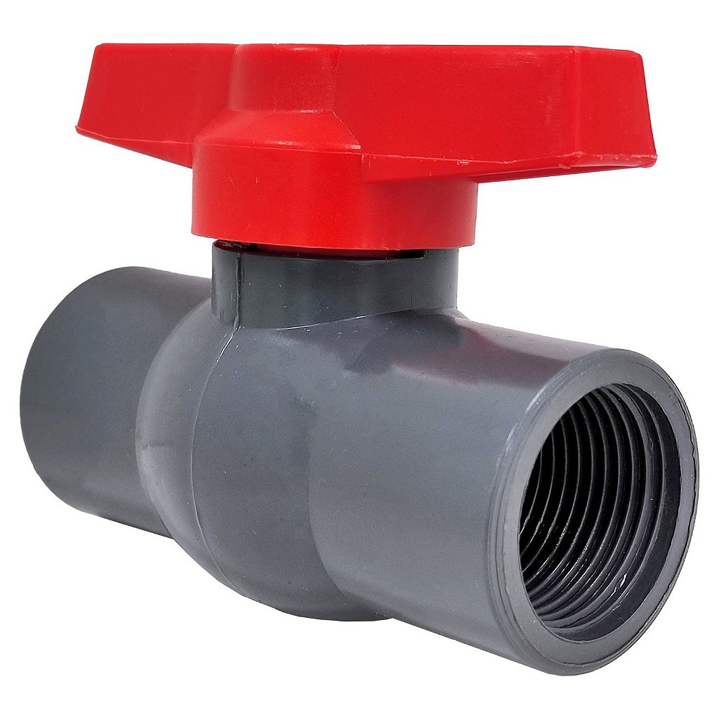 Registro Válvula Esfera PVC 2.1/2 BSP F/F Compacta Água Tubo Cano PN10 EPDM PTFE
