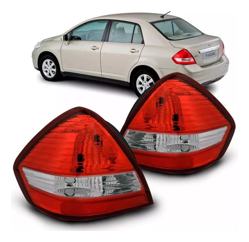 Par Lanterna Traseira Tiida Sedan 2008 09 2010 2011 Bicolor Marca Tyc