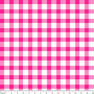Tecido Tricoline Estampado 100% Algodão - 50 x 150 cm - Xadrez Rosa Choque em Oferta na Shopee
