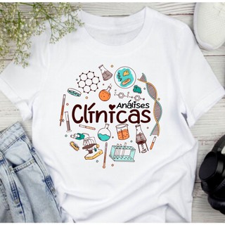 Camiseta T-Shirt / Baby Look / Tradicional Profissões Análises Clínicas em Oferta na Shopee