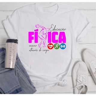 Camiseta Feminina T-Shirt Profissões Educação Física em Oferta na Shopee