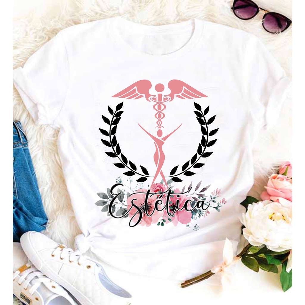 Camiseta Esteticista Feminina T-Shirt Profissões  Estética e Cosmética mod6