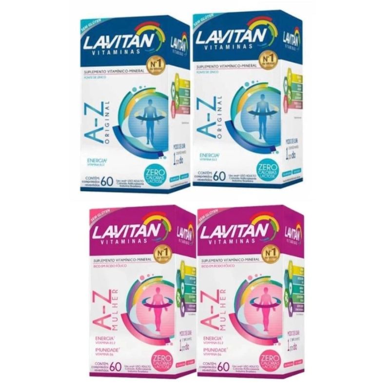 Kit 02 unidades Lavitan AZ Mulher + 02 unidades AZ original