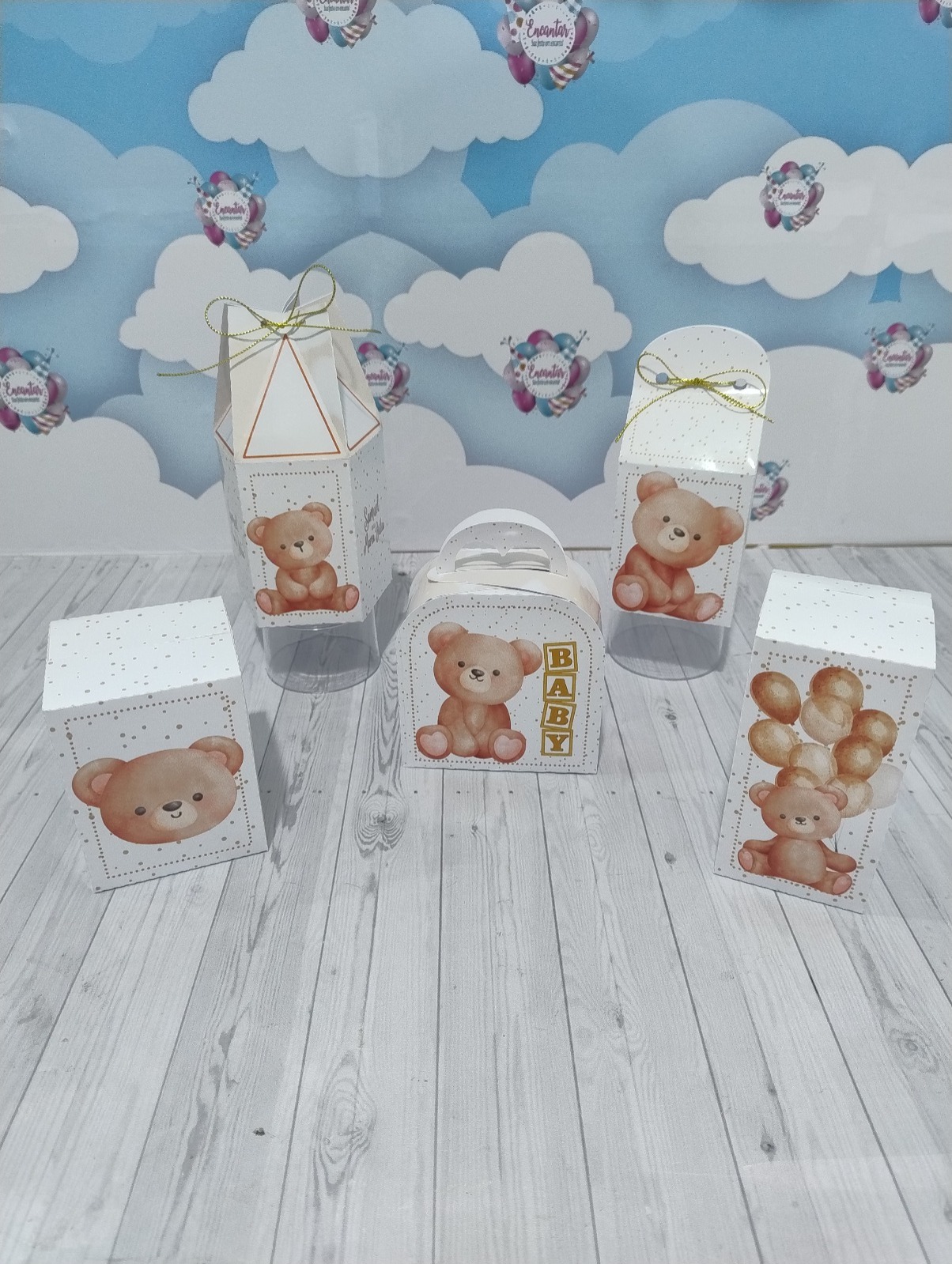 Kit Itens Simples Personalizados | Chá Revelação Ursinho Marrom | Papelaria para festa | Lembrancinha Personalizada