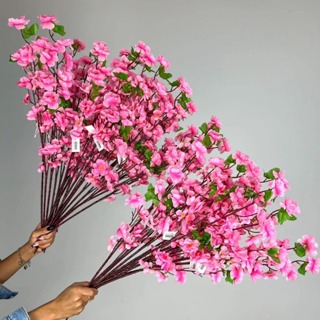 Kit 10 a 40 Buquê De Flores De Cerejeira Artificial, Flor Pessegueiro, Estilo oriental Decoração 65CM -A-504 em Oferta na Shopee