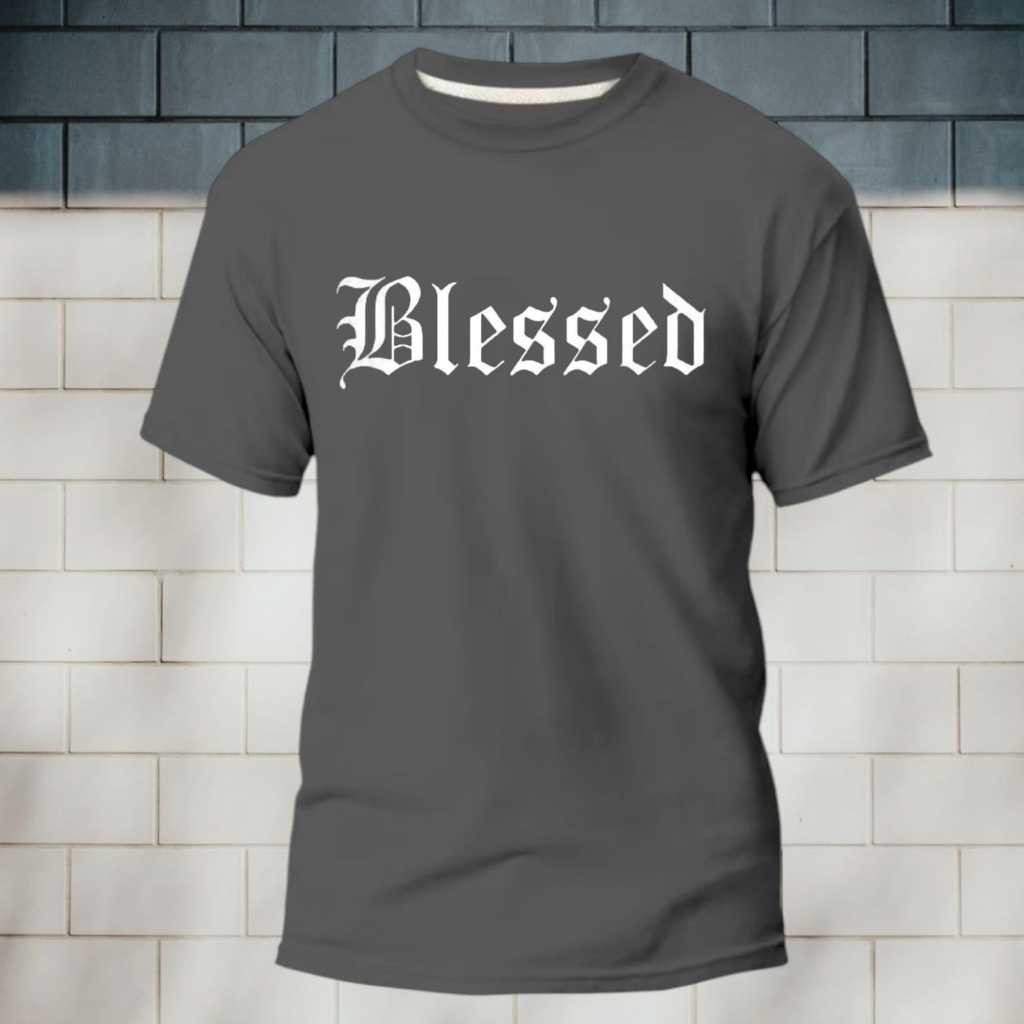 Camiseta Masculina Blessed Diverse Camisa Regular Streetwear Estampada 100% Algodão