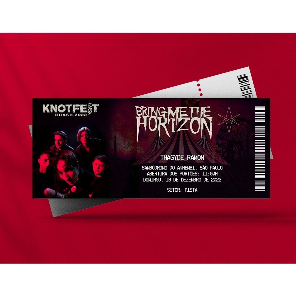 Ingresso Holográfico Personalizado - Bring Me The Horizon - Knotfest 2022