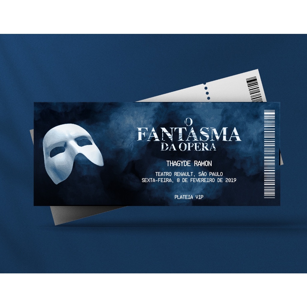 Ingresso Holográfico Personalizado O Fantasma da Ópera