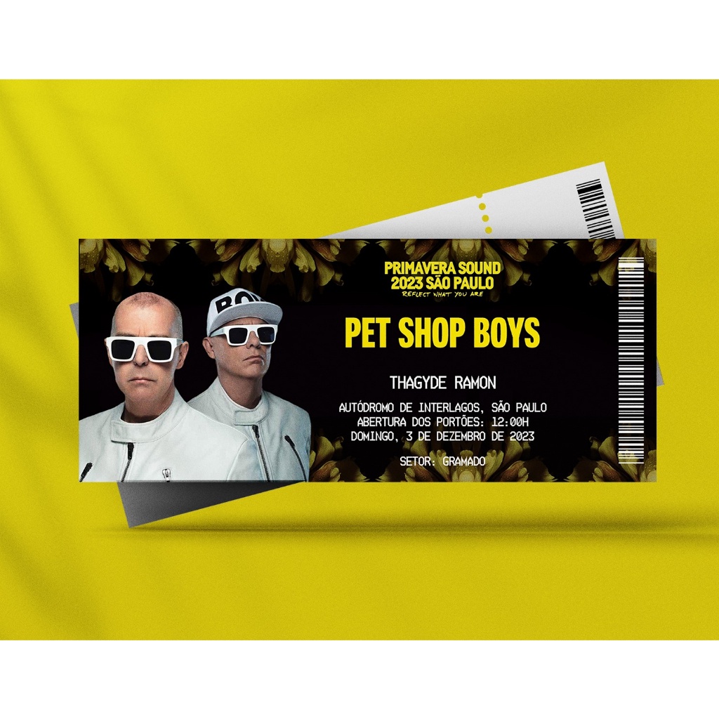 Ingresso Holográfico Personalizado Pet Shop Boys - Primavera Sound São Paulo 2023