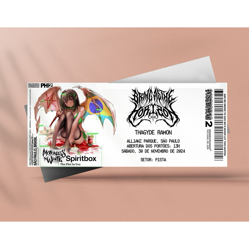 Ingresso Holográfico Personalizado Bring Me The Horizon