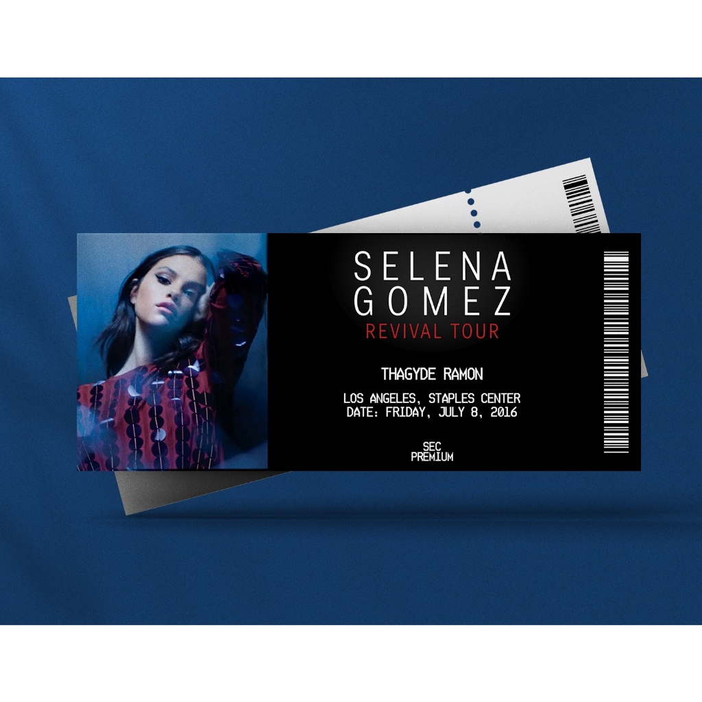 Ingresso Holográfico Personalizado Selena Gomez - Revival Tour