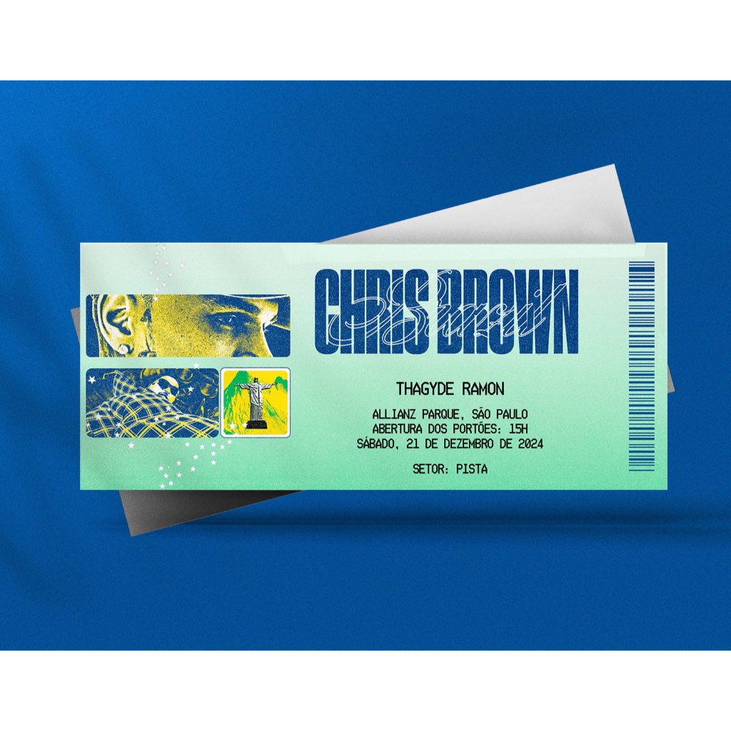 Ingresso Holográfico Personalizado Chris Brown Brazil