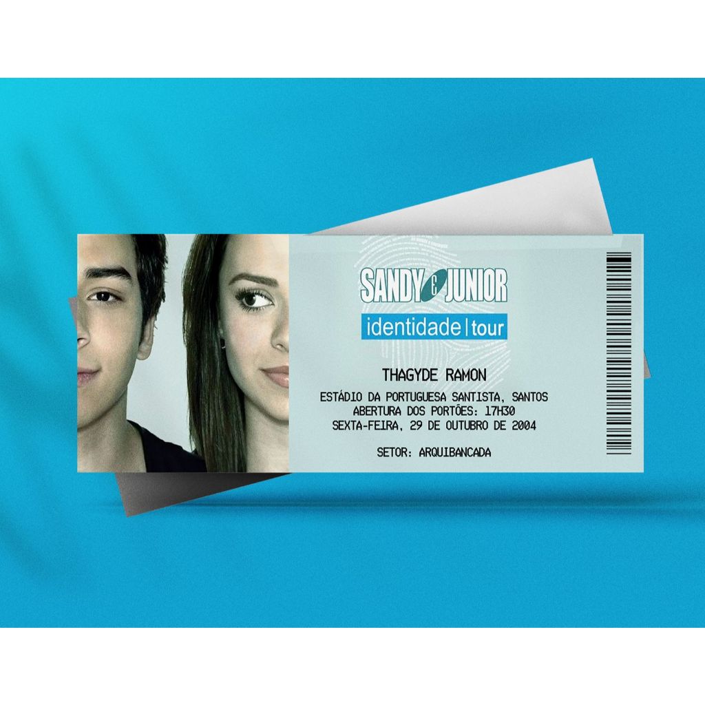 Ingresso Holográfico Personalizado Sandy & Junior - Identidade
