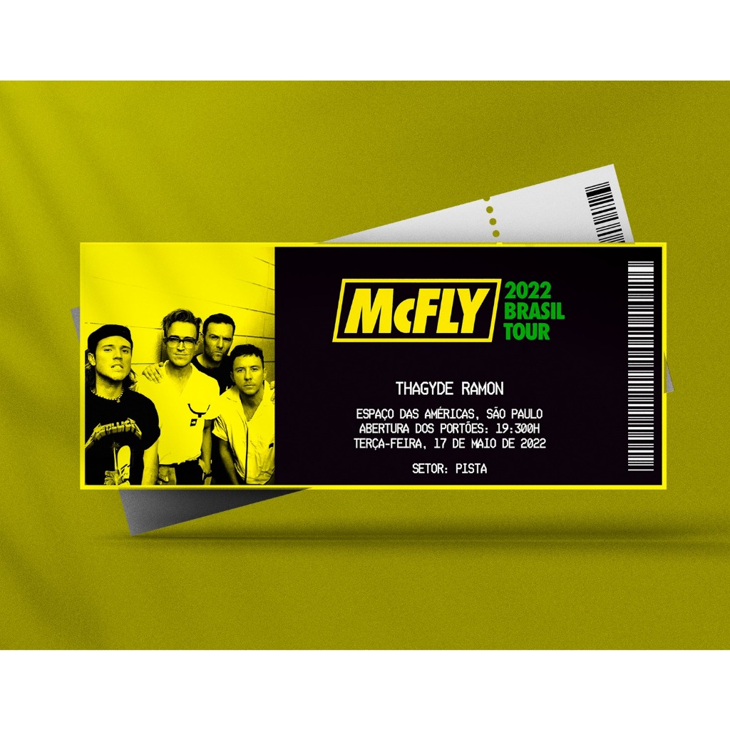 Ingresso Holográfico Personalizado Mc Fly - 2022 Brasil Tour