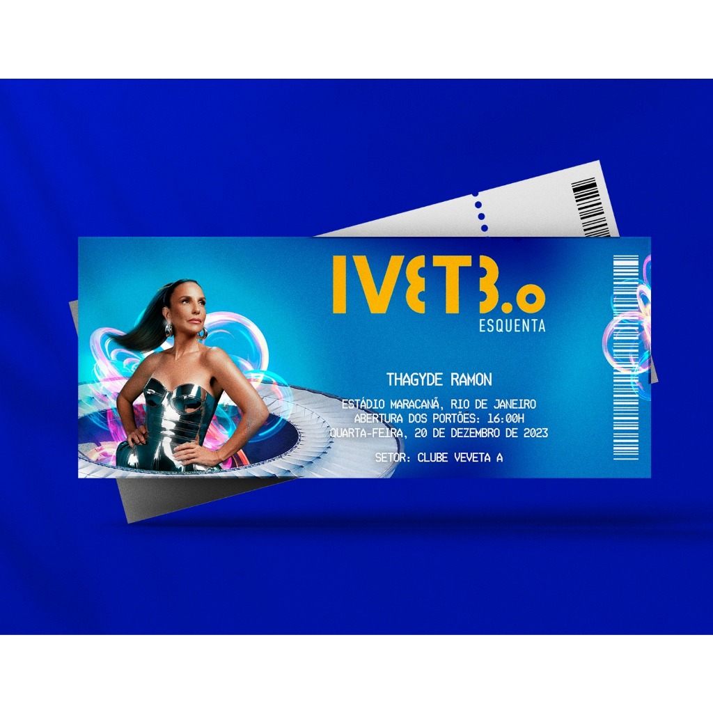 Ingresso Holográfico Personalizado - Ivete 3.0 Esquenta