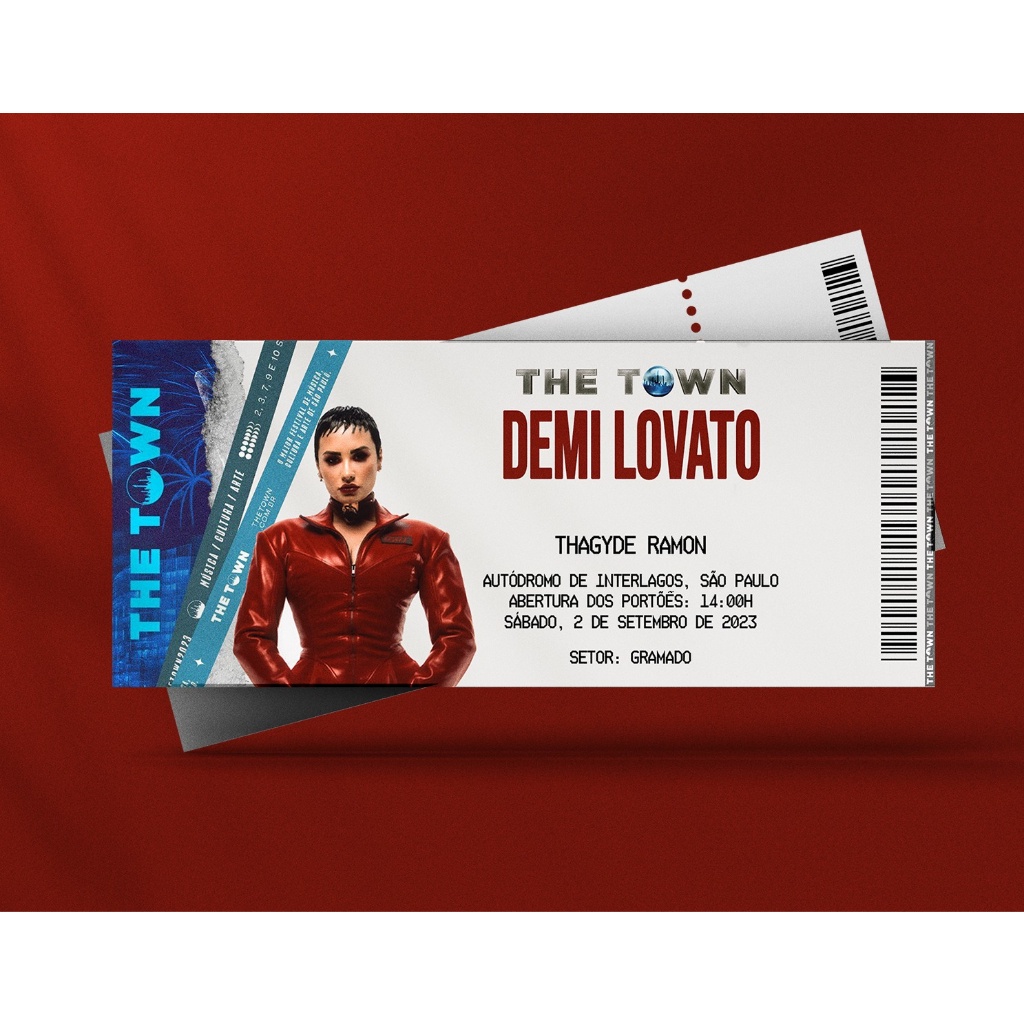 Ingresso Holográfico Personalizado Demi Lovato - The Town