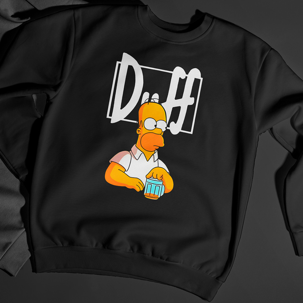 Suéter Moletom Sem Gola Careca Exclusiva Homer Duff 2024 Streetwear Algodão StarX Tendencia Premium Unissex 100%