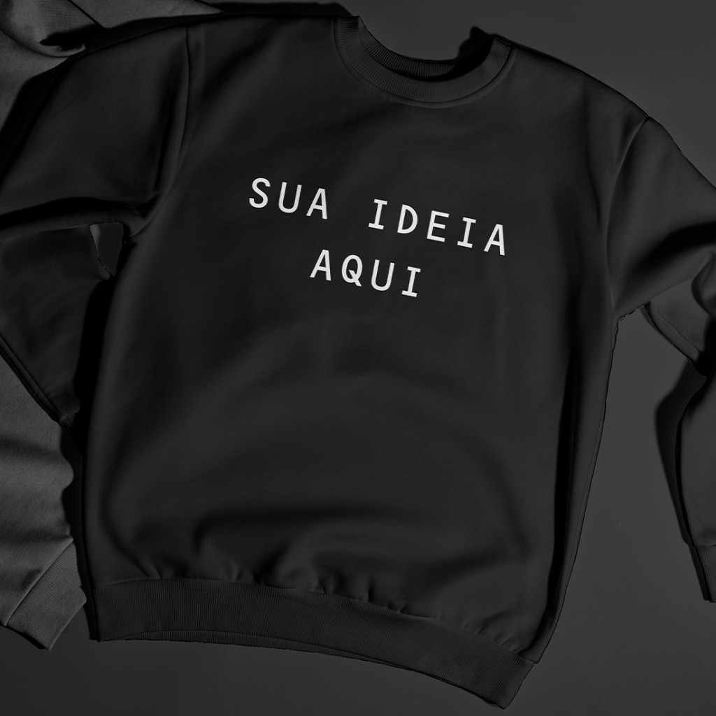 Suéter Moletom Sem Gola Careca Exclusiva Personalize com Sua IdeiaArte Aqui 2024 Streetwear Algodão Premium Unissex 100%