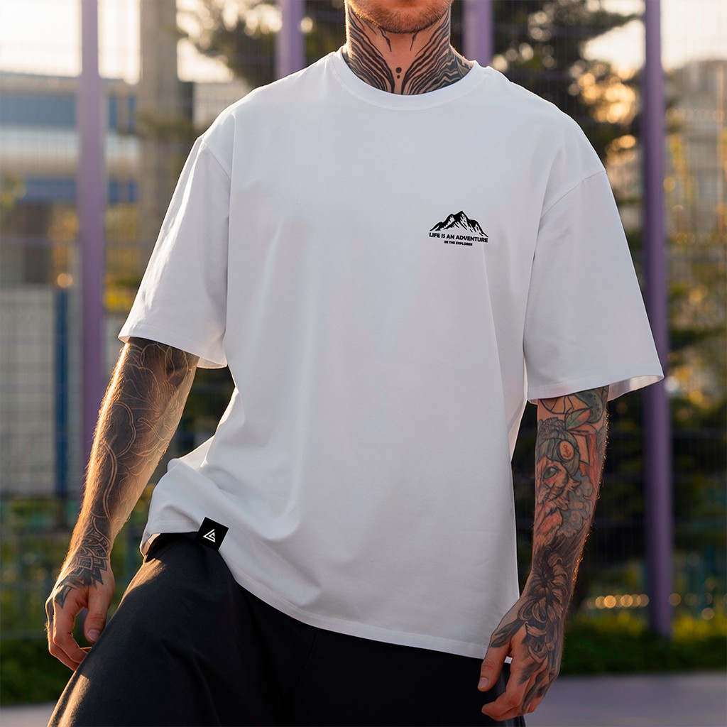 Camisa Camiseta Blusa Básica Estampada Montanha Tendencia Exclusivo Streetwear Style Algodão Unissex