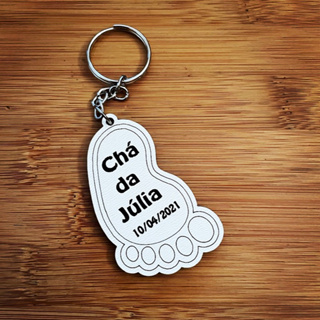 Kit Chaveiros MDF Pézinho - Lembrancinha Chá de Bebê e Chá de Fraldas em Oferta na Shopee