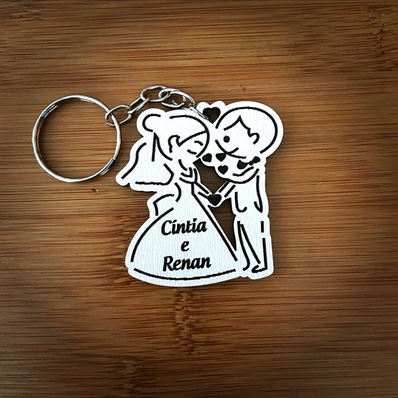 Kit de Chaveiros MDF Noivos Noivinhos Casamento Casamento Personalizado em MDF