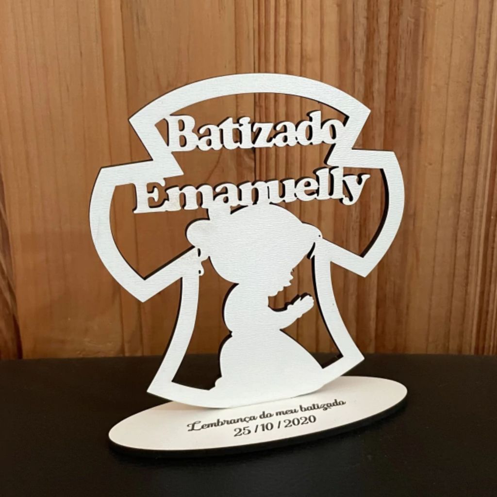 Lembrancinha MDF para Batizado – Arte a Laser Personalizada