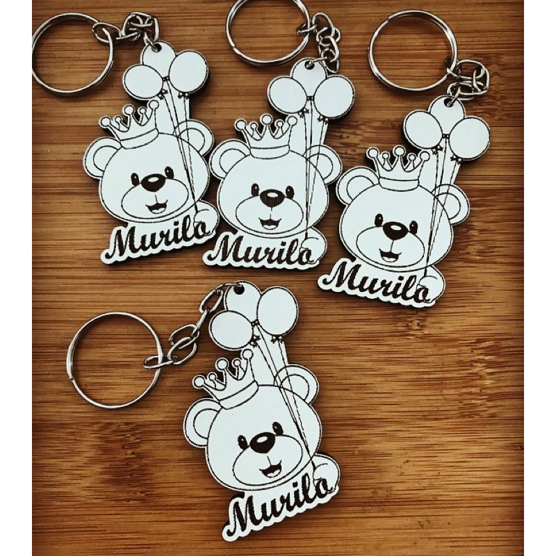 Kit Chaveiros MDF Ursinho Principe - Lembrancinha Chá de Bebê / Chá de Fraldas e Aniversário