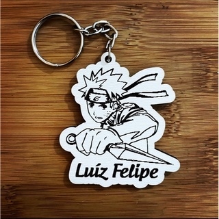 Kit de Chaveiros MDF Naruto Aniversário Aniversário Infantil em MDF