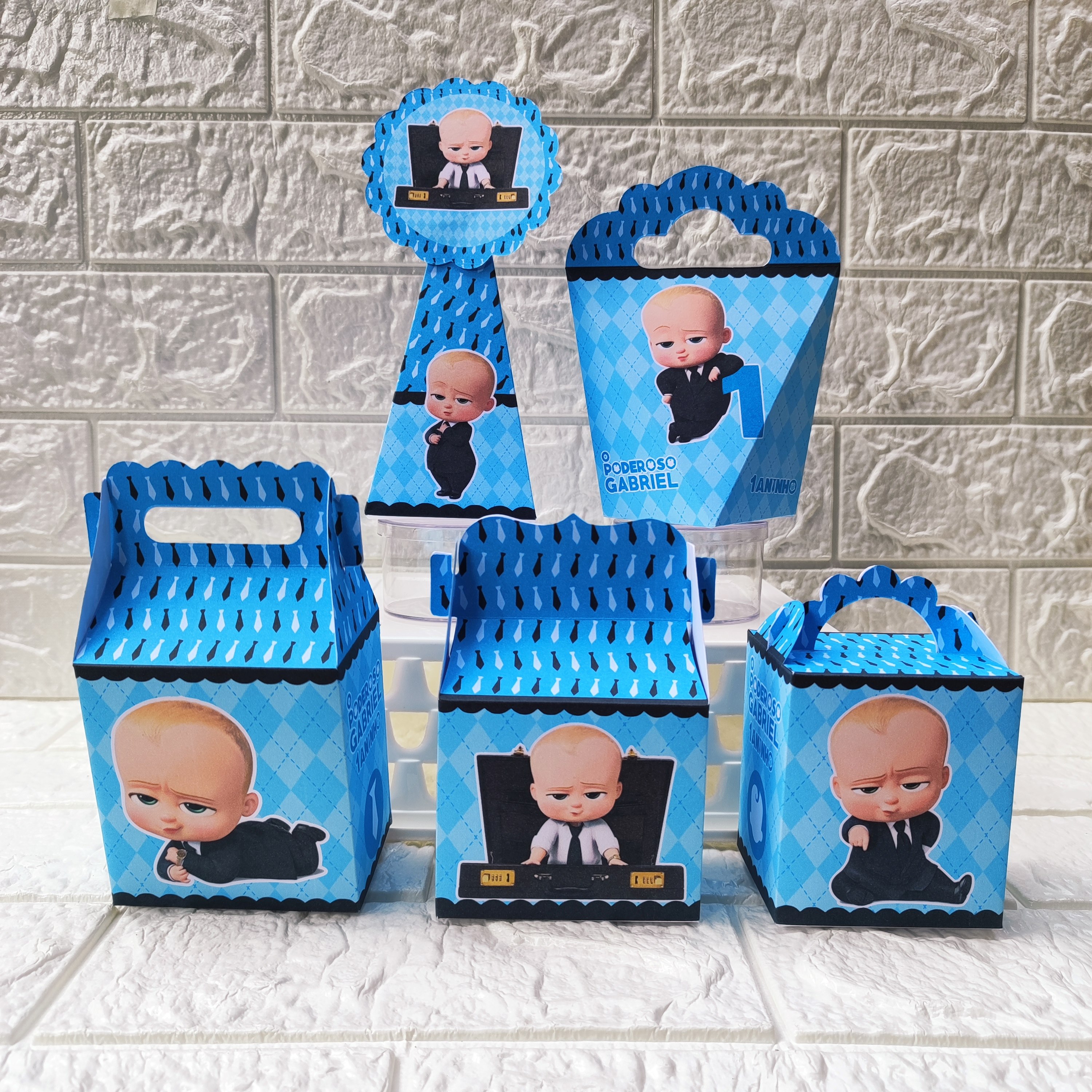 Kit Festa Personalizados O Poderoso Chefinho Lembrancinhas Caixinhas de aniversário para festa - PEGUE E MONTE