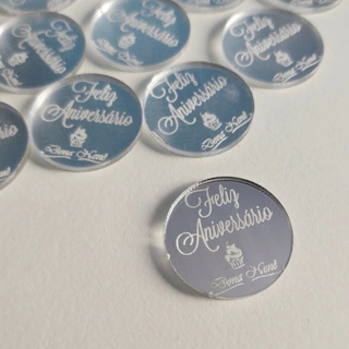 Kit Tag Redondo Disco Circulo Bolha Nome Inicial 2cm acrílico Prata em Oferta na Shopee