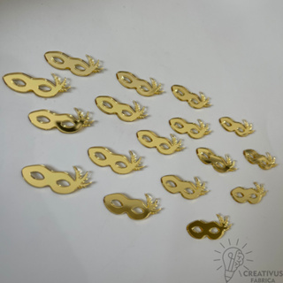 Mascara de Carnaval em Acrilico Dourado Kit Aplique em Oferta na Shopee