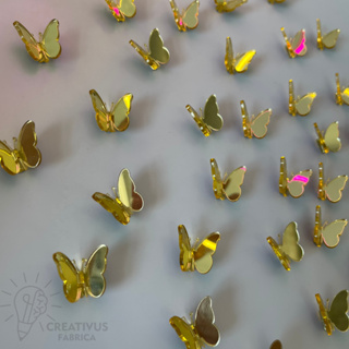 Borboleta 3D asinhas em acrílico aplique de parede Kit com 25 unidades 2cm em Oferta na Shopee
