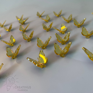 Kit 25 Borboleta 3D asinha aberta em acrílico aplique de parede 2cm em Oferta na Shopee