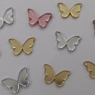 Kit 50 Tags Borboleta 2x2 Cm acrílico Dourado Prata Rose Recorte Aplique enfeite borboletas menina em Oferta na Shopee