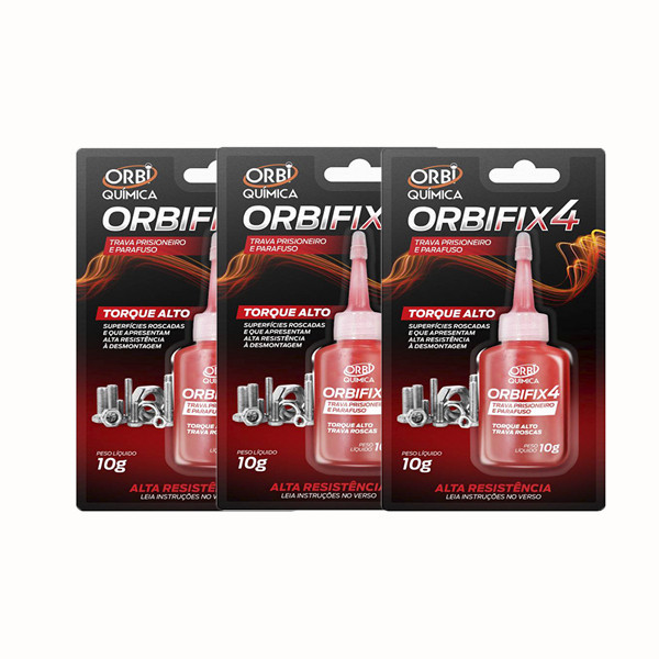 Kit 3 Trava Rosca  Prisioneiro Parafuso Vermelho  - ORBIFIX 10G em Oferta na Shopee