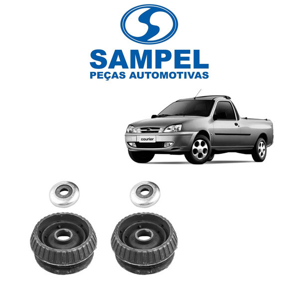 PAR Coxim do Amortecedor Dianteiro  Ford Courier Ka 97 a 2014 C/ Rolamento SAMPEL 2701B