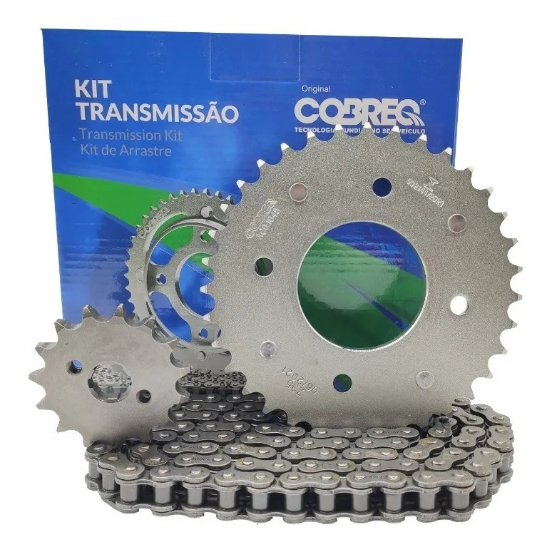 Kit Relação Tração Transmissão Honda Biz 100 1998 A 2006 - Cobreq 0001-Kr