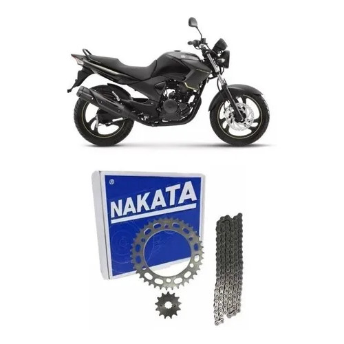 Kit Relação Tração Transmissão Yamaha Fazer 250 - Nakata TM10255