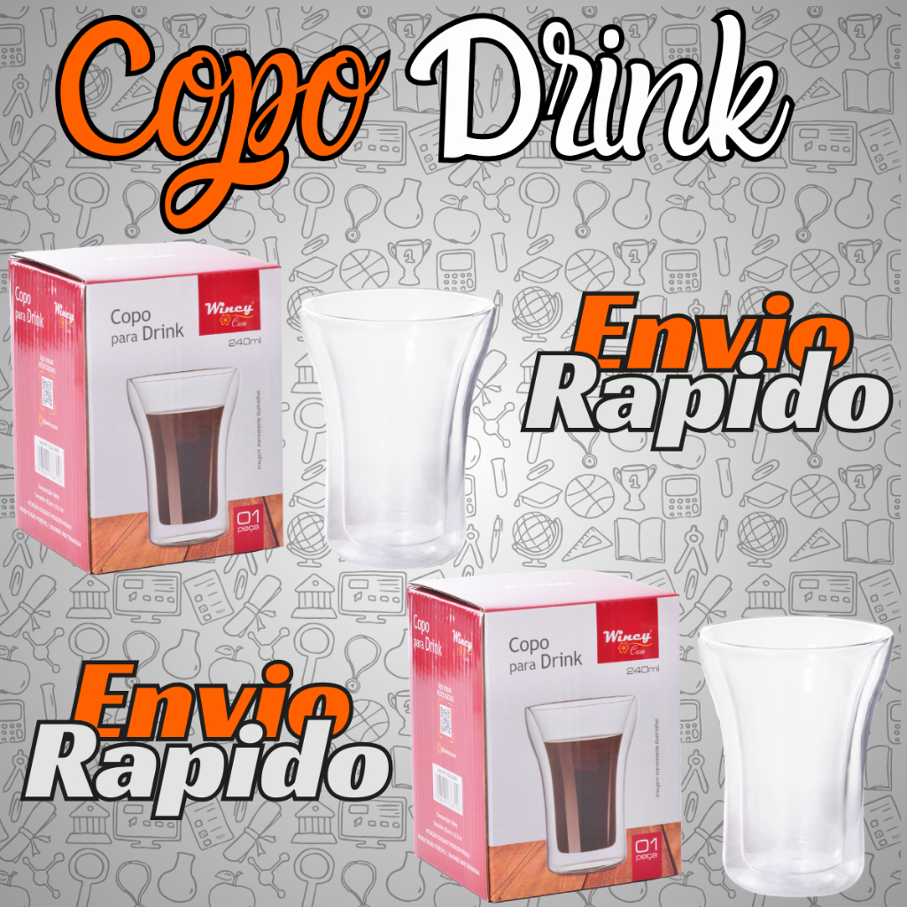 Kit 2 X Copo de Vidro Duplo 100 ML Para Bebida Quente Chá Capuccino Chocolate Leite Nespresso Nescafe Dolce Gusto Pilao
