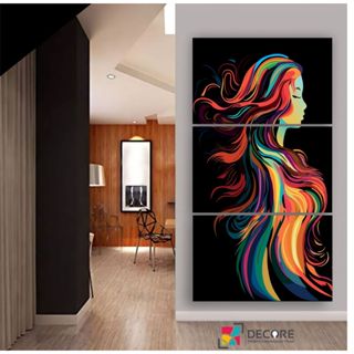 quadro decorativo salão de beleza cabelo lindo mulher fashion em Oferta na Shopee