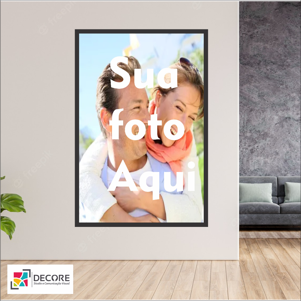 quadro decorativo sua foto aqui personalizado 90x60 em Oferta na Shopee