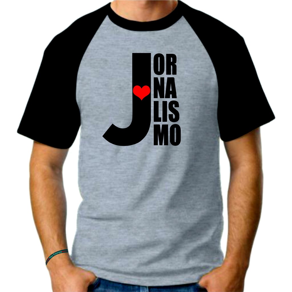 Camiseta Raglan Mescla Adulto Masculina, Jornalismo