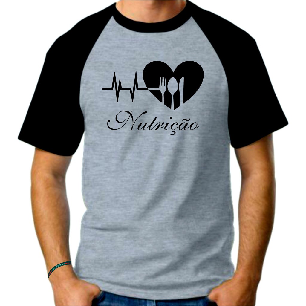 Camiseta Mescla Raglan Adulto Masculina, Nutrição