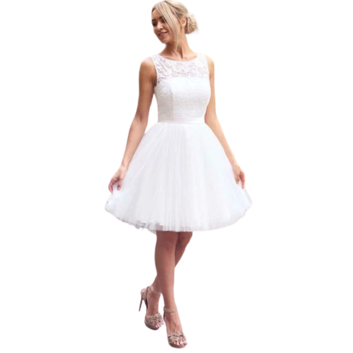 Vestido de Noiva Civil Modelo Mirella Tecido Perfeito