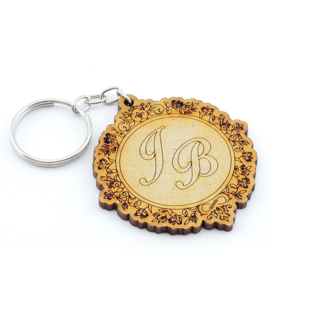 Chaveiros Personalizado Lembrancinha Mdf Casamento - Brasão Iniciais